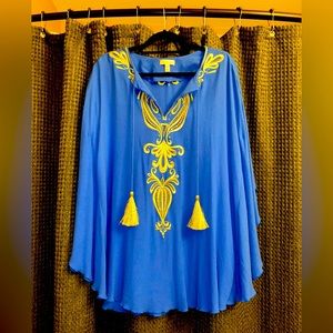 Lilly Pulitzer Dress, Royal Blue & Gold Embroidery, Sz XS